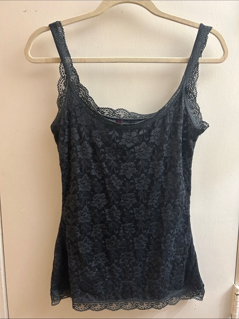 Lace Floral Cami in Charcoal